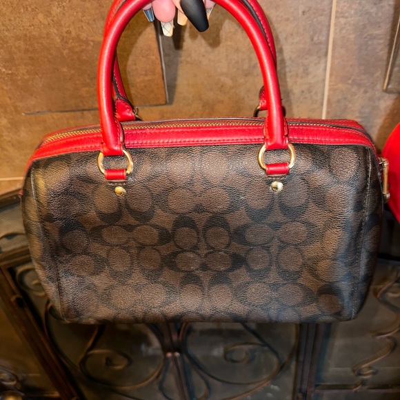 COACH Rowan Satchel In Signature Canvas with long strap VERY GOOD CONDITION - Picture 6 of 10